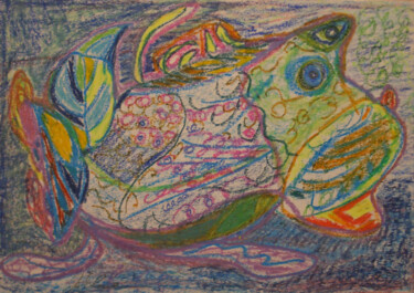 图画 标题为“Titel: Fisch, Hund,…” 由Jens Ehmann, 原创艺术品, 粉彩