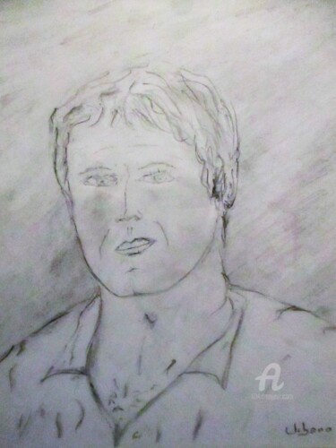 Drawing titled "L' inconnu." by Roberto Urbano, Original Artwork, Pencil