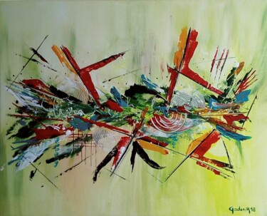 Painting titled "PRINTEMPS" by Jackie Godenir, Original Artwork, Acrylic