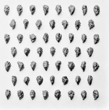 绘画 标题为“Black oysters - obj…” 由Henk Broeke, 原创艺术品, 丙烯 安装在木板上