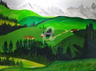 Painting titled "Wall Painting" by Afzal Shaikh, Original Artwork, Acrylic