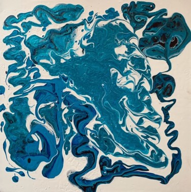 Peinture intitulée "Metallic Blue" par Laurent Magrez (LMag), Œuvre d'art originale, Acrylique Monté sur Châssis en bois