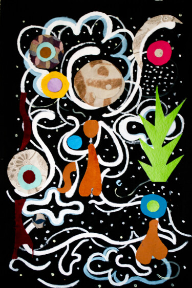 Textile Art titled "ORIKI DANCE" by Warlen Dimas Marques, Original Artwork, Patchwork