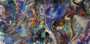 Peinture intitulée "Vue du ciel" par Michel Maszczyk, Œuvre d'art originale, Acrylique Monté sur Châssis en bois