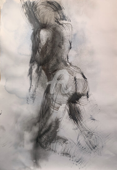 Sensual Nude Erotic Art 2021/11/5 图画 标题为“Sensual Nude Erotic…” 由Samira Yanushkova, 原创艺术品, 水彩