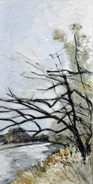 Painting titled "Adda River 3" by Lucio Forte, Original Artwork, Oil