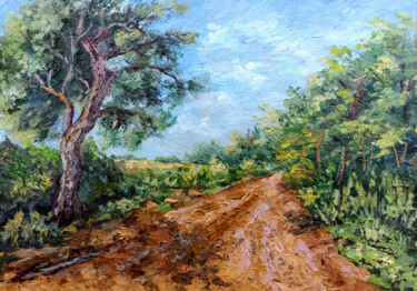 Country road Peinture intitulée "Country road" par Tamara Rozinskay, Œuvre d'art originale, Huile