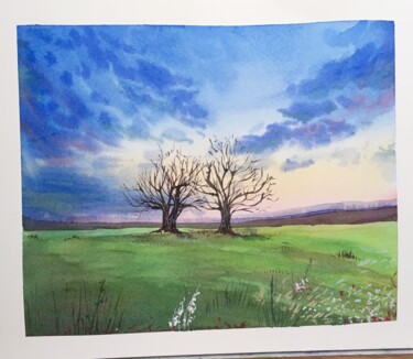 Painting titled "May" by Elena Lazareva, Original Artwork, Watercolor