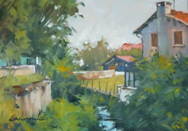 Painting titled "Ce matin vidéo YouT…" by Christian Arnould, Original Artwork, Oil
