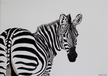 图画 标题为“Zebra 3” 由Ibrahim Unal, 原创艺术品, 标记