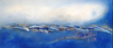 Painting titled "Landscape dans la d…" by Myriam Carbonnier, Original Artwork, Pigments