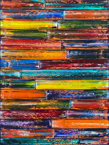 Color Stacking Peinture intitulée "Color Stacking" par Preston M. Smith (PMS), Œuvre d'art originale, Huile