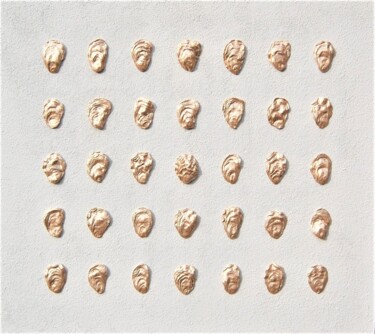 绘画 标题为“Golden oysters - ob…” 由Henk Broeke, 原创艺术品, 丙烯 安装在木板上