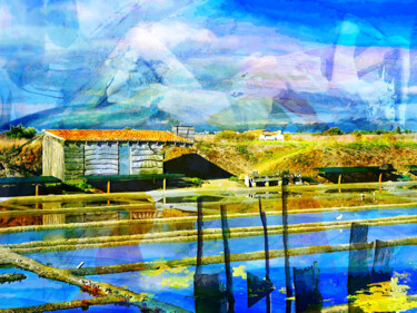 Arts numériques intitulée "Cabane de saunier" par Pierre Nouaille, Œuvre d'art originale, Peinture numérique