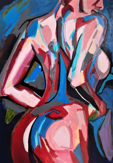 绘画 标题为“Nude / 100 x 70 cm” 由Alexandra Djokic, 原创艺术品, 丙烯