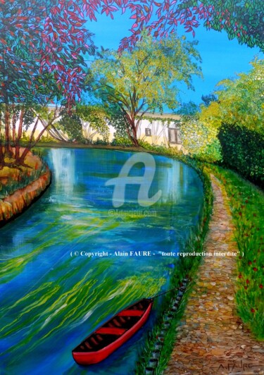 LA SORGUE Peinture intitulée "LA SORGUE" par Alain Faure, Œuvre d'art originale, Acrylique Monté sur Châssis en bois