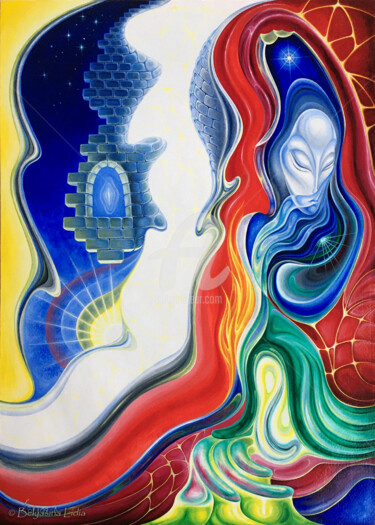 Painting titled "Sacrament" by Lidia Belyasin, Original Artwork, Tempera