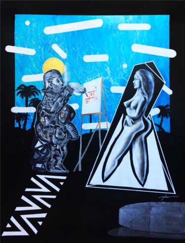 Schilderij getiteld "Monotonia" door Cyril Afonso, Origineel Kunstwerk, Acryl