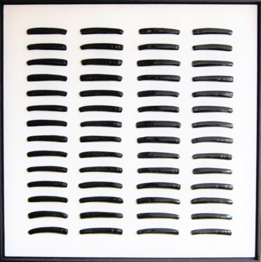 绘画 标题为“Black razorshells -…” 由Henk Broeke, 原创艺术品, 丙烯 安装在木板上