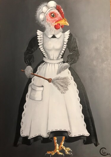 Pintura intitulada "La Criada" por Marta Alabau Calabuig, Obras de arte originais, Óleo