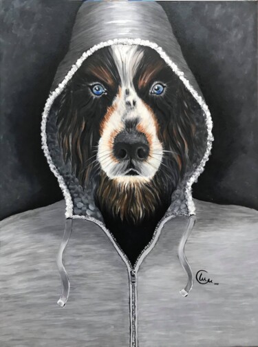 Pintura intitulada "Perro" por Marta Alabau Calabuig, Obras de arte originais, Óleo