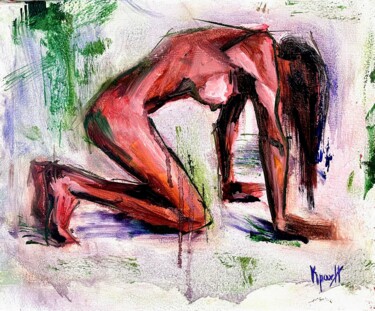 Картина под названием "I need help" - Anastasiya Krokhmal ( Art Kroha), Подлинное произведение искусства, Масло Установлен н…