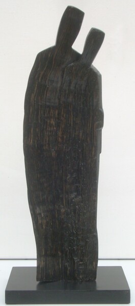 Sculptuur getiteld "Duo 20 03" door Gérard Cottereau, Origineel Kunstwerk, Hout