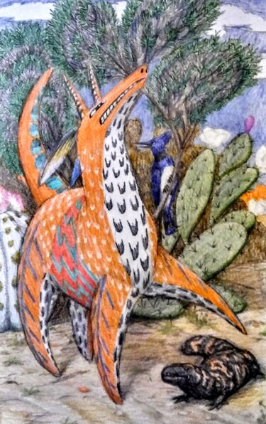 图画 标题为“Oaxaca Nature Spirit” 由Edwin Loftus, 原创艺术品, 粉彩 安装在其他刚性面板上