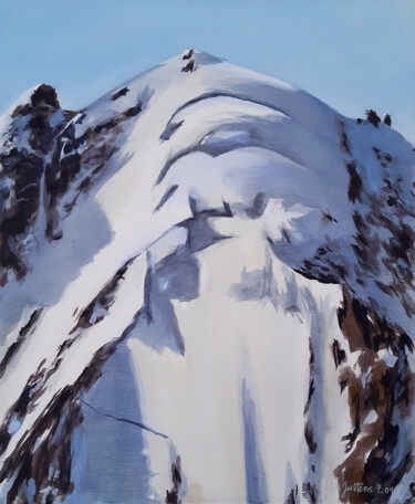 Face nord de l'aiguille Verte Peinture intitulée "Face nord de l'aigu…" par Philippe Juttens, Œuvre d'art originale, Huile