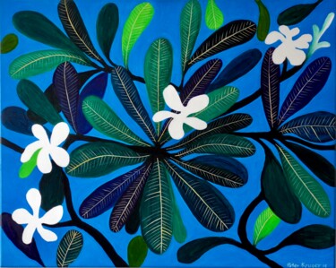 Painting titled "Frangipani # 8" by Peter Kruger, Original Artwork, Acrylic