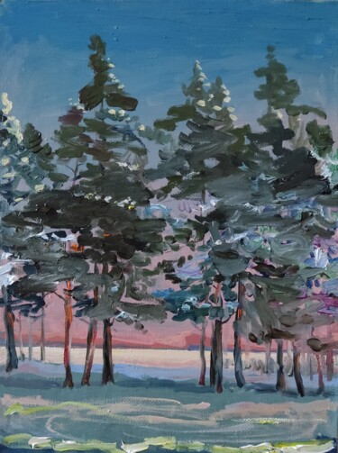 Peinture intitulée "Мороз" par Georgii Poliakov, Œuvre d'art originale, Huile