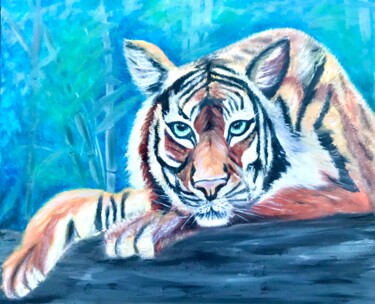绘画 标题为“Painting tiger oil” 由Tanya Dulac, 原创艺术品, 油