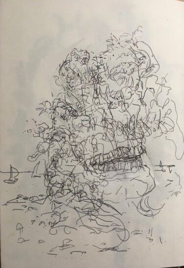 Dessin intitulée "Coquillage sur la p…" par Olga Richir, Œuvre d'art originale, Stylo à bille