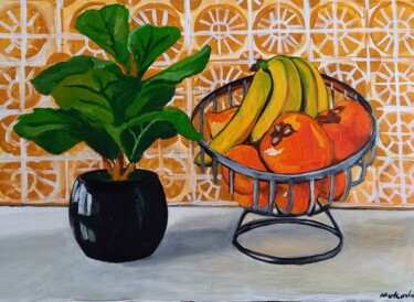 Peinture intitulée "Série nature morte" par Mokodu Fall, Œuvre d'art originale, Acrylique