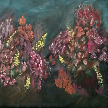 Abstract Florals Painting titled "Abstract Florals" by Gitika Singh, Original Artwork, Acrylic
