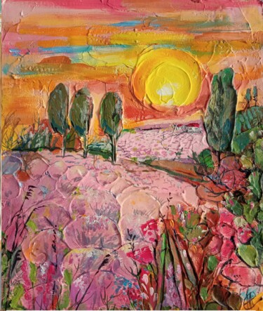 제목이 "Lavender landscape…"인 미술작품 Skorokhoart로, 원작, 기름