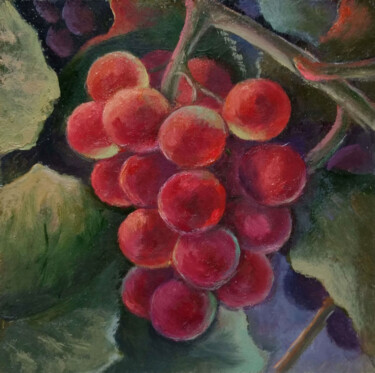 Red grape Peinture intitulée "Red grape" par Tamara Rozinskay, Œuvre d'art originale, Huile