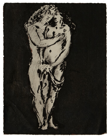 Dessin intitulée "Apollon et Vénus" par Marcel Mariono, Œuvre d'art originale, Encre
