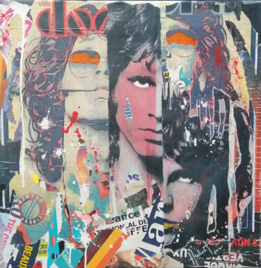 Jim Morrison, the Doors Collages intitulée "Jim Morrison, the D…" par Fabrice Hubert, Œuvre d'art originale, Collages