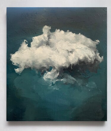 제목이 "One blue cloud"인 미술작품 Liza Orlovska로, 원작, 기름 나무 들것 프레임에 장착됨
