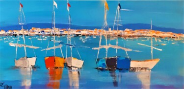 bateaux à Fréjus II Peinture intitulée "bateaux à Fréjus II" par Daniel Giacchi, Œuvre d'art originale, Huile