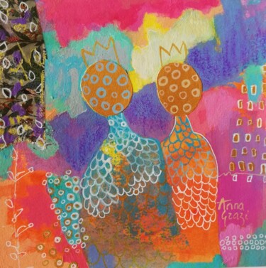 Conversation secrète Ζωγραφική με τίτλο "Conversation secrète" από Anna Grazi, Αυθεντικά έργα τέχνης, Ακρυλικό