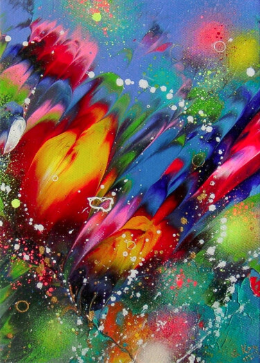 Evening Awakening/framed 「Evening Awakening/f…」というタイトルの絵画 Irini Karpikiotiによって, オリジナルのアートワーク, アクリル ウッドストレッチャーフレームにマウント