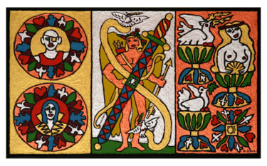 Peinture intitulée "Le Triomphe de l'Am…" par Marcel Mariono, Œuvre d'art originale, Acrylique