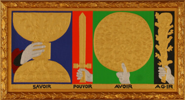 Peinture intitulée "Savoir - Pouvoir -…" par Marcel Mariono, Œuvre d'art originale, Acrylique