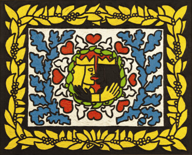 Peinture intitulée "Bise-Dur couronné" par Marcel Mariono, Œuvre d'art originale, Acrylique