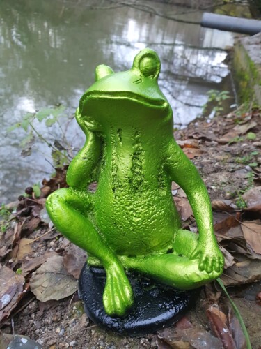 雕塑 标题为“A Green Frog” 由D.S.A.Rt, 原创艺术品, 铝