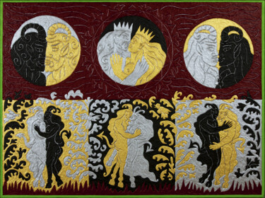 Peinture intitulée "Le Diable amoureux" par Marcel Mariono, Œuvre d'art originale, Acrylique