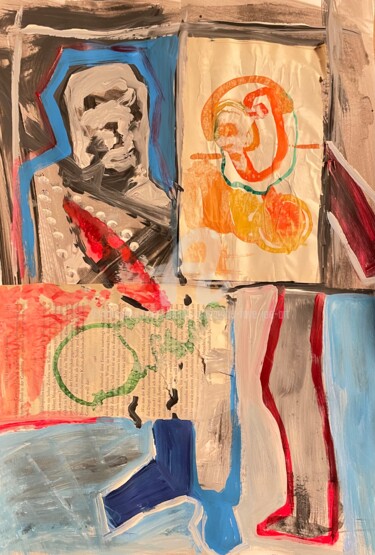 绘画 标题为“Meeting (this peopl…” 由Elhadji Mamadou Faye (Joe'Art), 原创艺术品, 拼贴