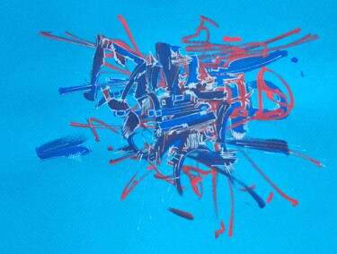图画 标题为“Blue drawing” 由Karls, 原创艺术品, 丙烯